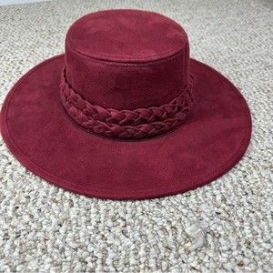NWT! Time & Tru Boater Hat with Braid Women’s Red/Maroon